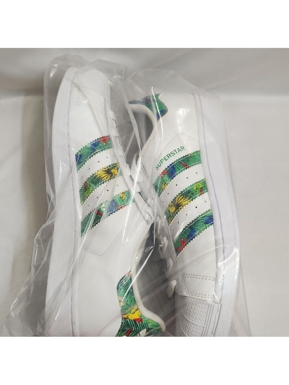 Adidas Superstar Tropical Floral Stripes White Leather Sneakers  (M Size 7) - Picture 16 of 16